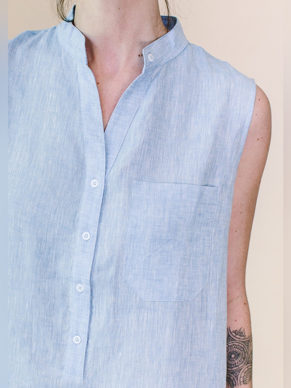 Harshman Durrant Linen Popover Shirt Dress - Picture 12 of 14